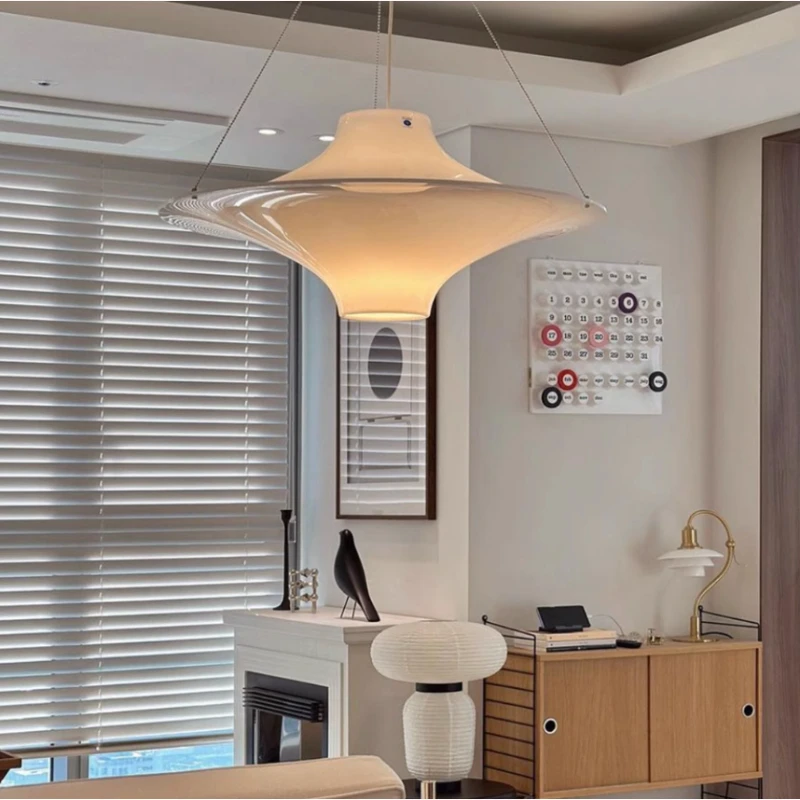 

Modern Cream UFO Pendant Lights Nordic Design Dining Table Hanging Chandelier Living Room Bedroom Restaurant Kitchen Decor Home