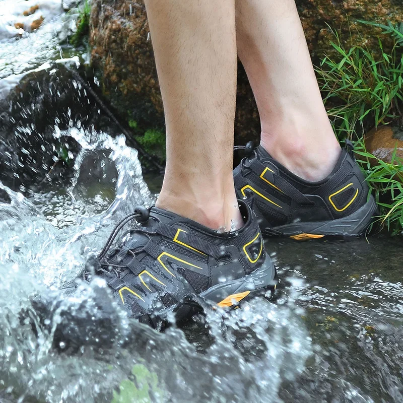 

High-Quality Men Wading Shoes Summer Non-Slip Quick-Drying Creek Shoes Outdoor Wear-Resistant Travel Hiking Shoes Mesh Sneakers