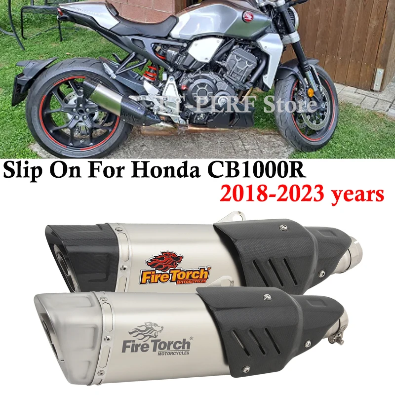 Slip On For Honda CB1000R CB1000 R 2018-2023 Motorcycle Exhaust System Muffler Pipe Mid Link Tube Carbon Fiber Heat Shield Cover