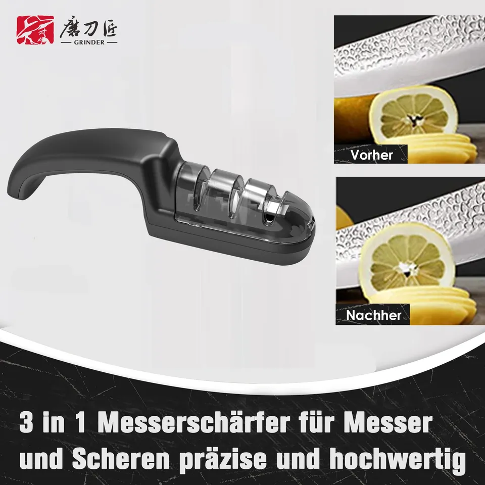  TAIDEA Home Use 3 Stage Knife Sharpener - Universal Manual Grinder for Blades Scissors Kitchen Tools | & Quick Sharpening 