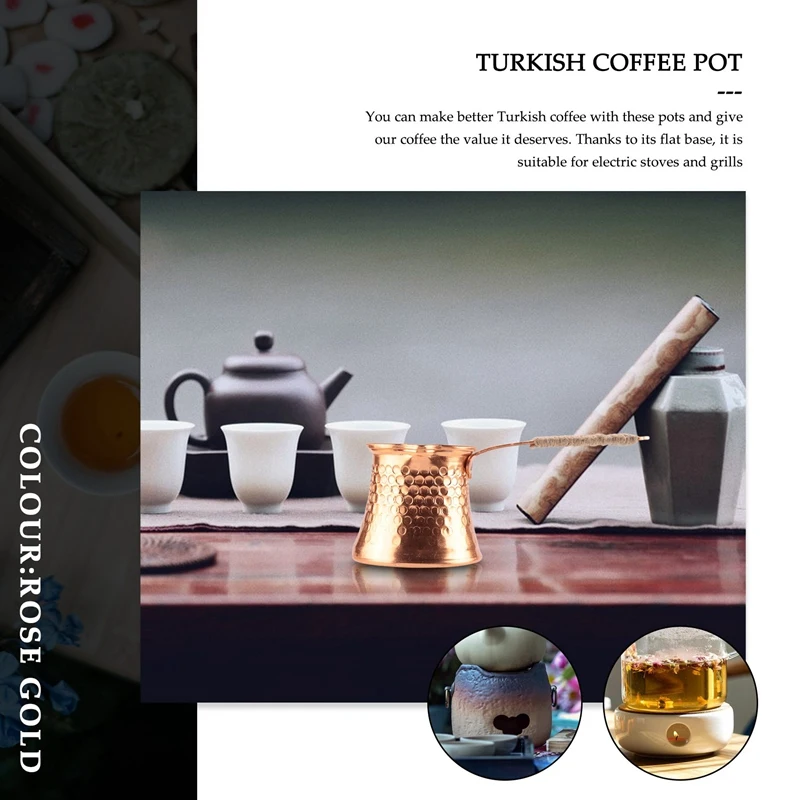 New Turkish Coffee Pot Coffee Maker Moka Pot 3 Person 200 ML Copper Handmade High Quality Decorative Gift Accessory