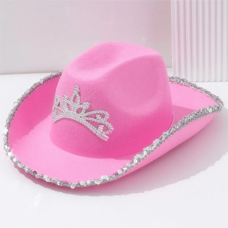 Women's unisex hat wide-brimmed sequined performance