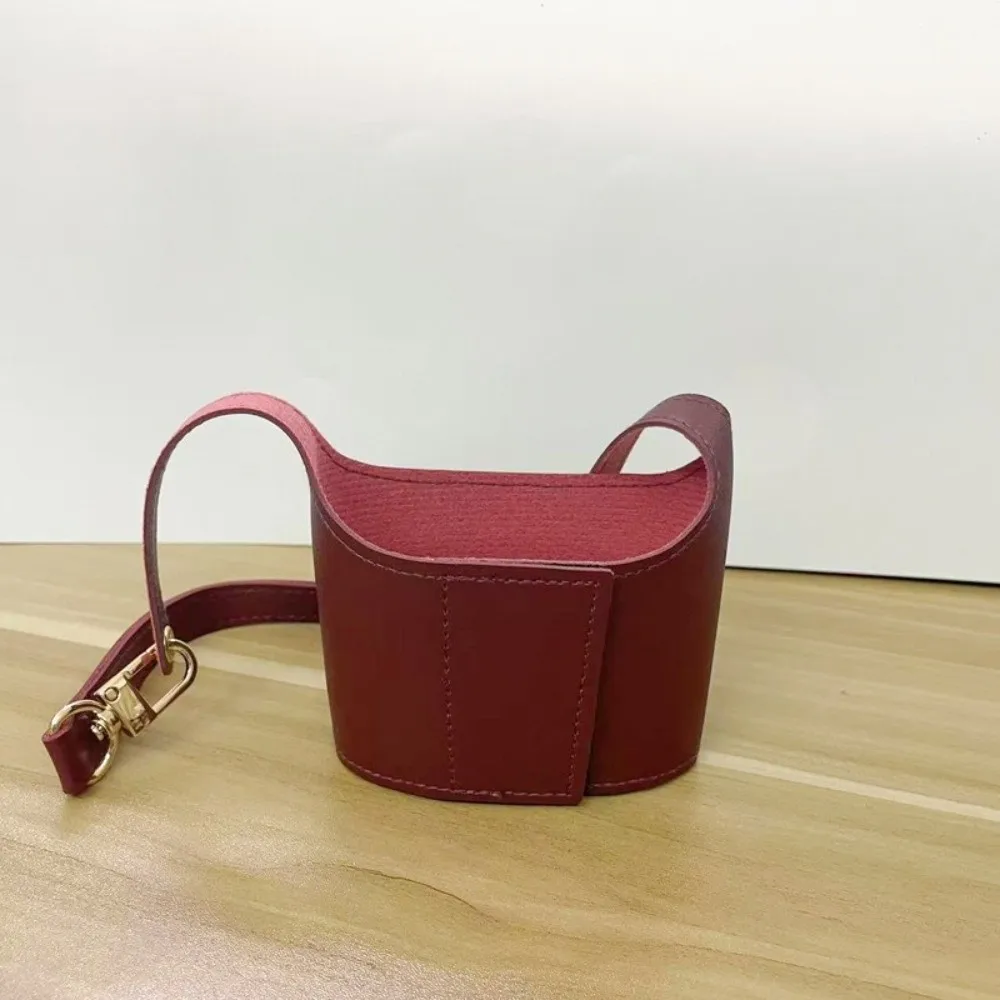 Portable Design Leather Cup Cover Insulating Function Carrying Strap Cup Holder PU Universal Fit Water Bottle Sleeve Coffee Cups