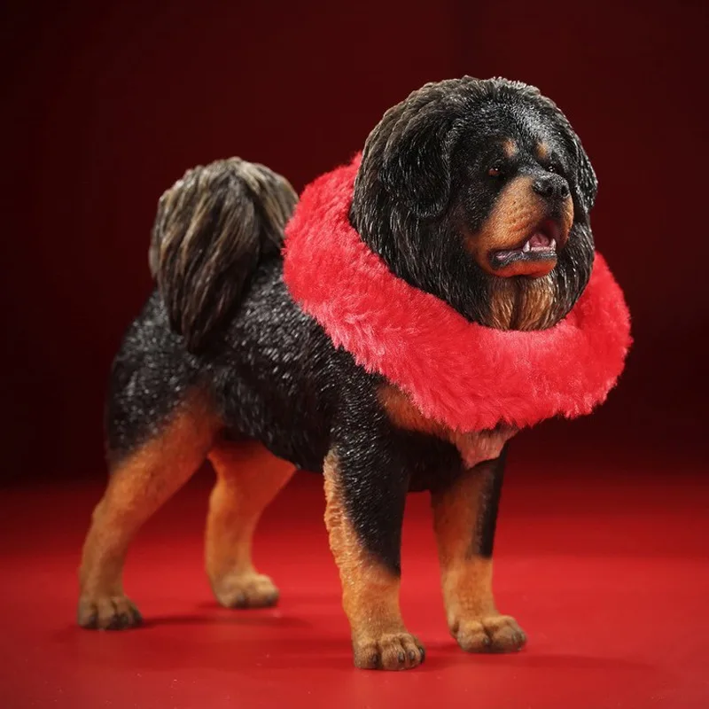 JXK Figurka psa z żywicy w skali 1/6, model tybetańskiego mastifa, symulacja zwierzęcia, do figurek akcji 12-calowych, dekoracja lalki.