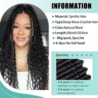 3 Pcs Ocean Wave Crochet Hair Deep Wave Crochet Hair Ocean Wave Braids Hair Synthetic Crochet Braiding Hair Extensions (20 Inch) 4