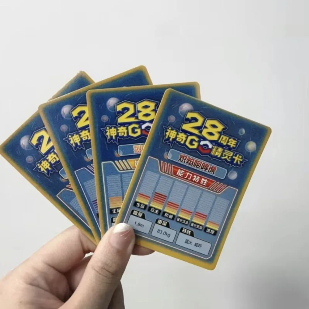 192 قطعة بطاقات بوكيمون النسخة الصينية 28th الذكرى سمة نادرة قزم الخامس أنيمي الكرتون الطرفية جمع بطاقة هدية عيد