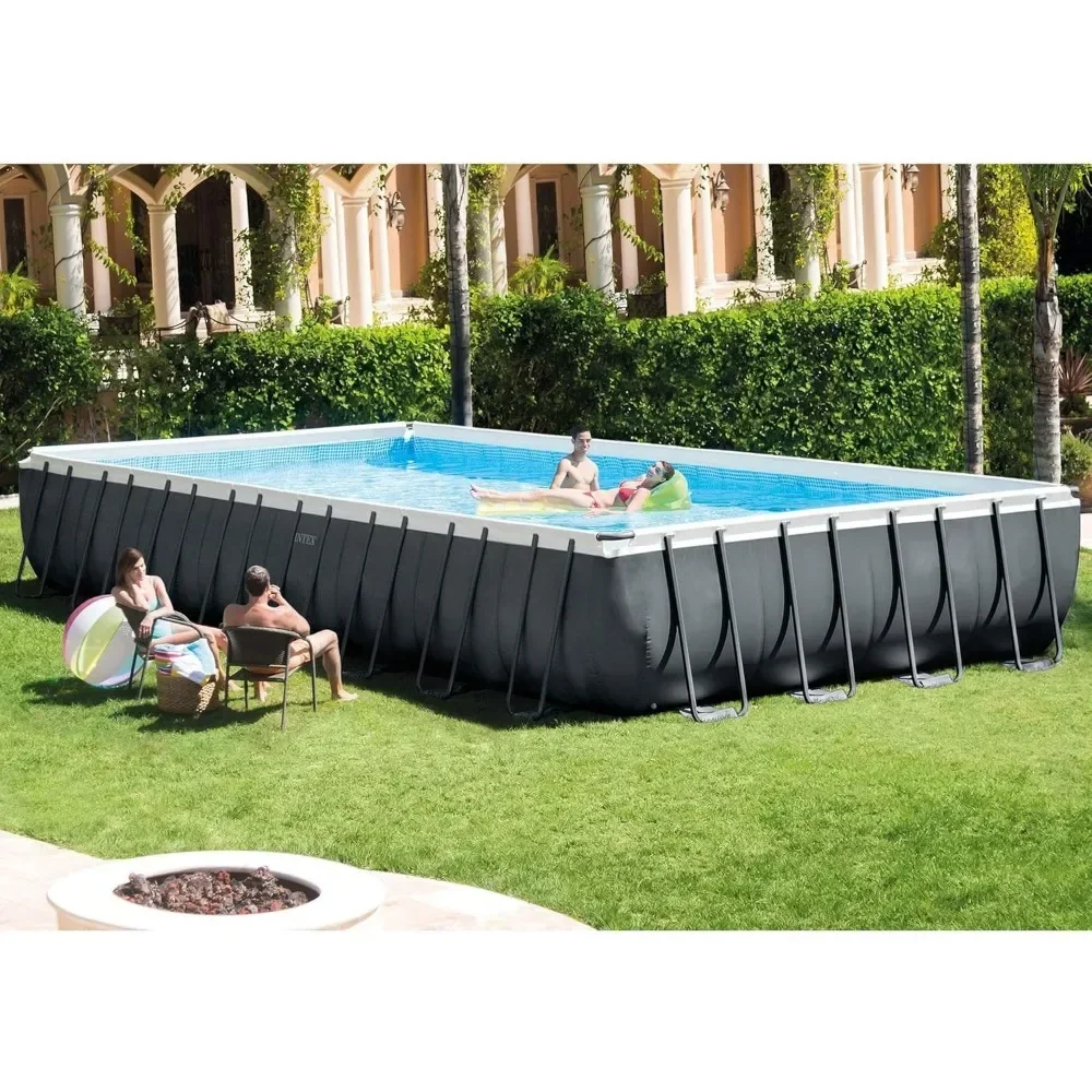 32' x 16' x 52 Rectangular Ultra XTR Above Ground Pool Kit: Sand Filter Pump, Ladder, Ground Cloth, Cover, 2 Floats, & Cooler