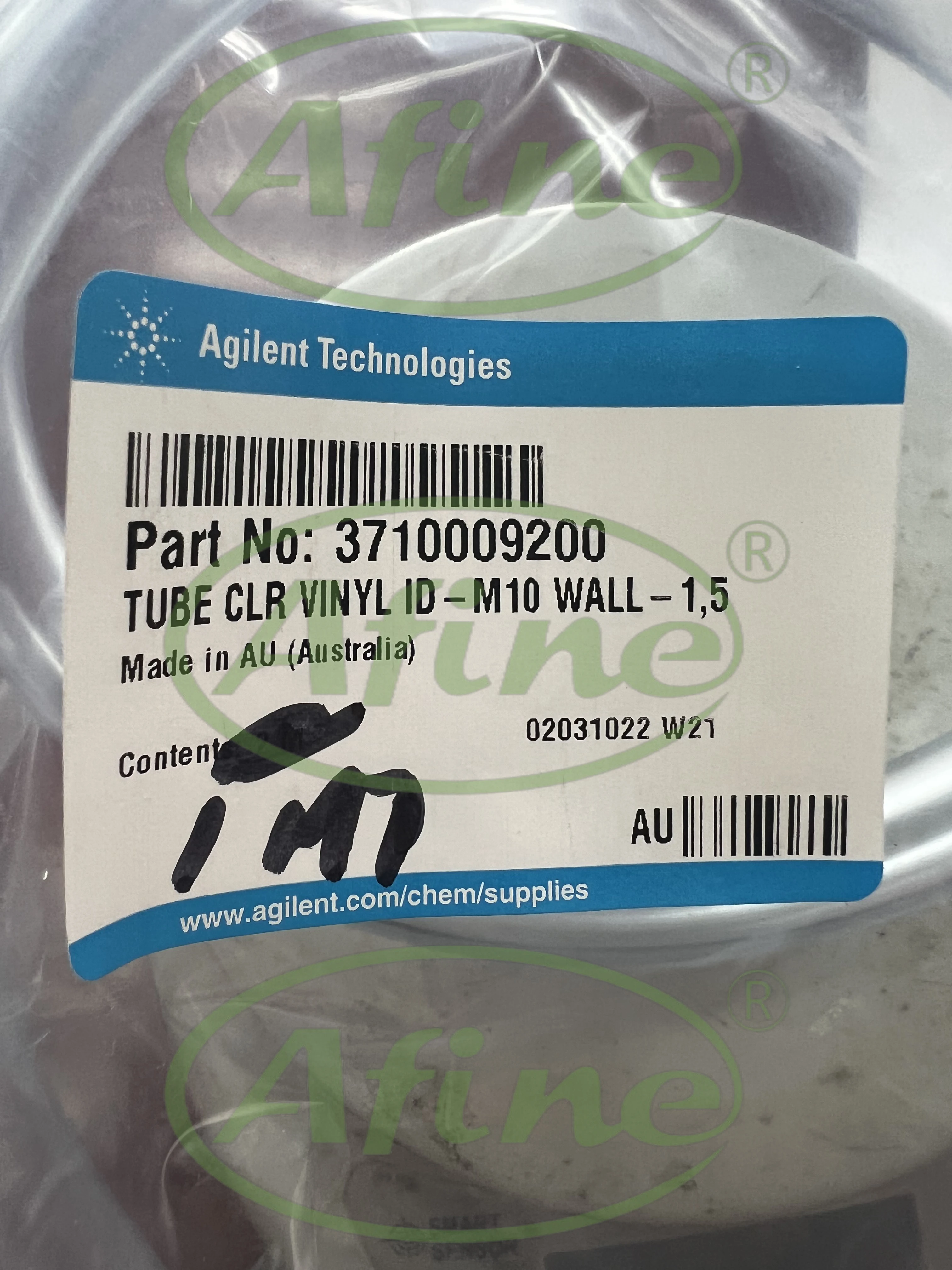 

AFINE Mark 7 Spray Chambers Drain Tubing, Agilent 3710009200, for Aqueous Solutions, per m