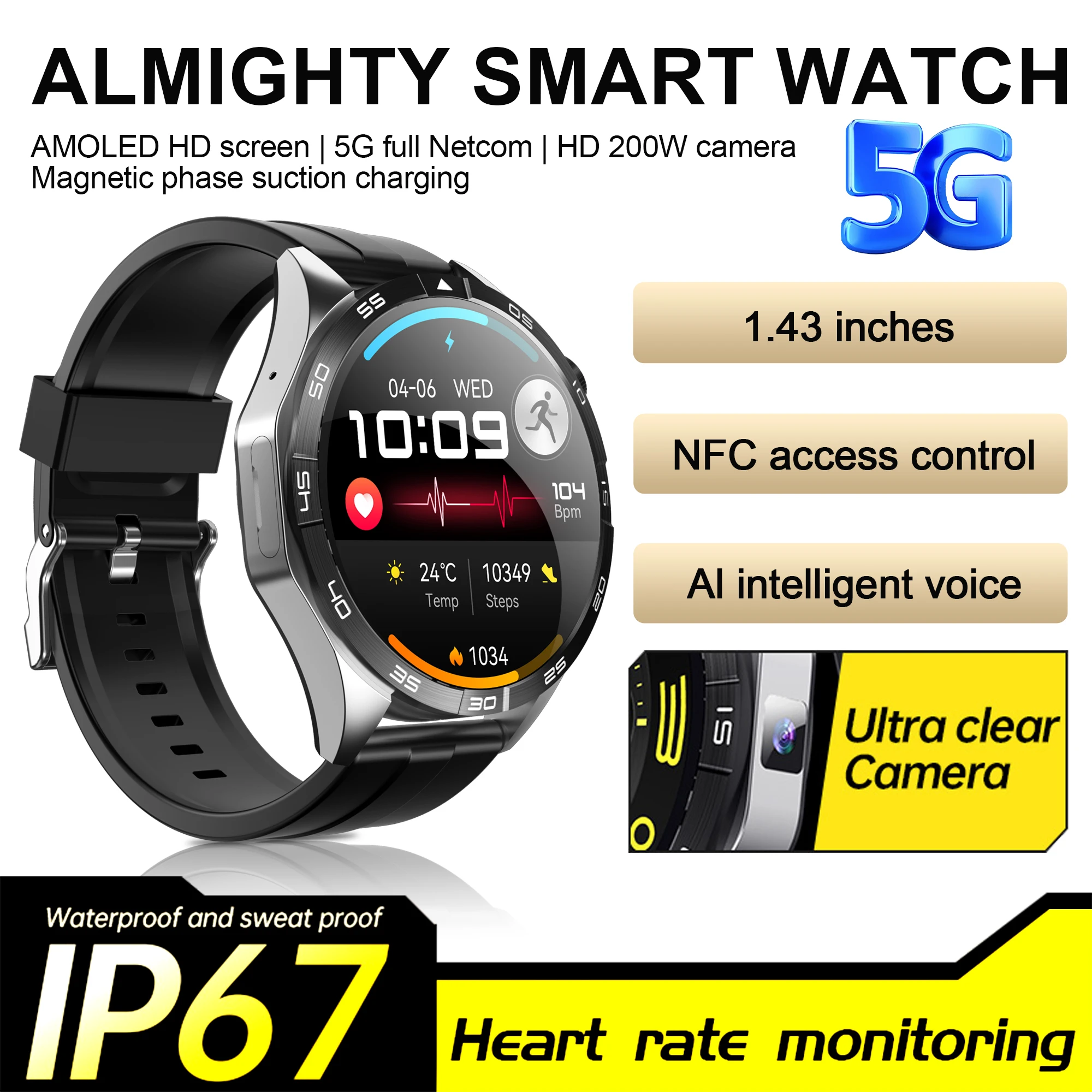 

Google Store 1,43-дюймовые умные часы 4G Сетевая SIM-карта Загрузка Приложение Камера GPS WIFI NFC Вызов Android Мужчины Женщины Смарт-часы Часы