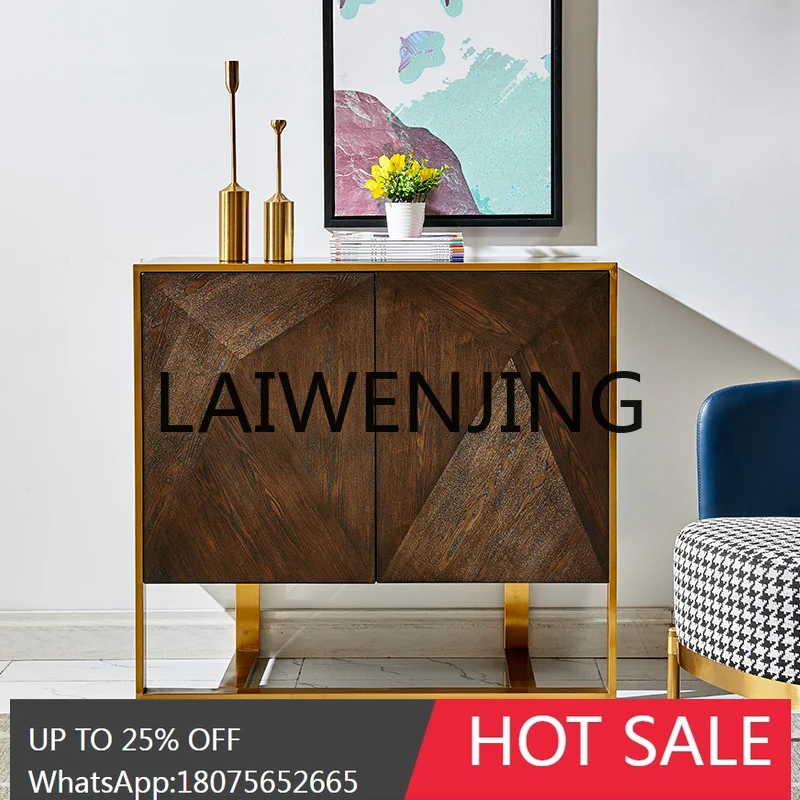 RWJ Light Luxury Entrance Cabinet Sideboard Cabinet Solid Wood Multi-Functional Chinese Restaurant Cabinet