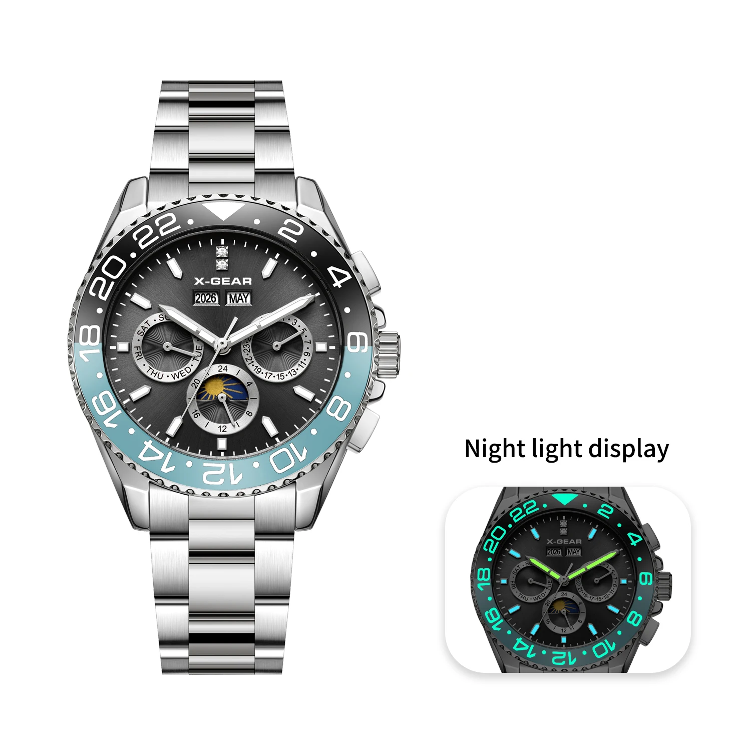 

Автоматические механические мужские часы с черным и синим безелем, 42 мм | Закаленное минеральное стекло | Водостойкий 50 м