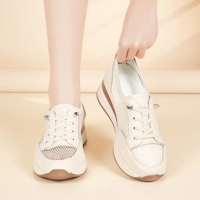 New Women Casual Flat Shoes Breathable Upper, Ultra Light Soft Cushion Sole Anti Slip All-Match Daily Walking Footwear