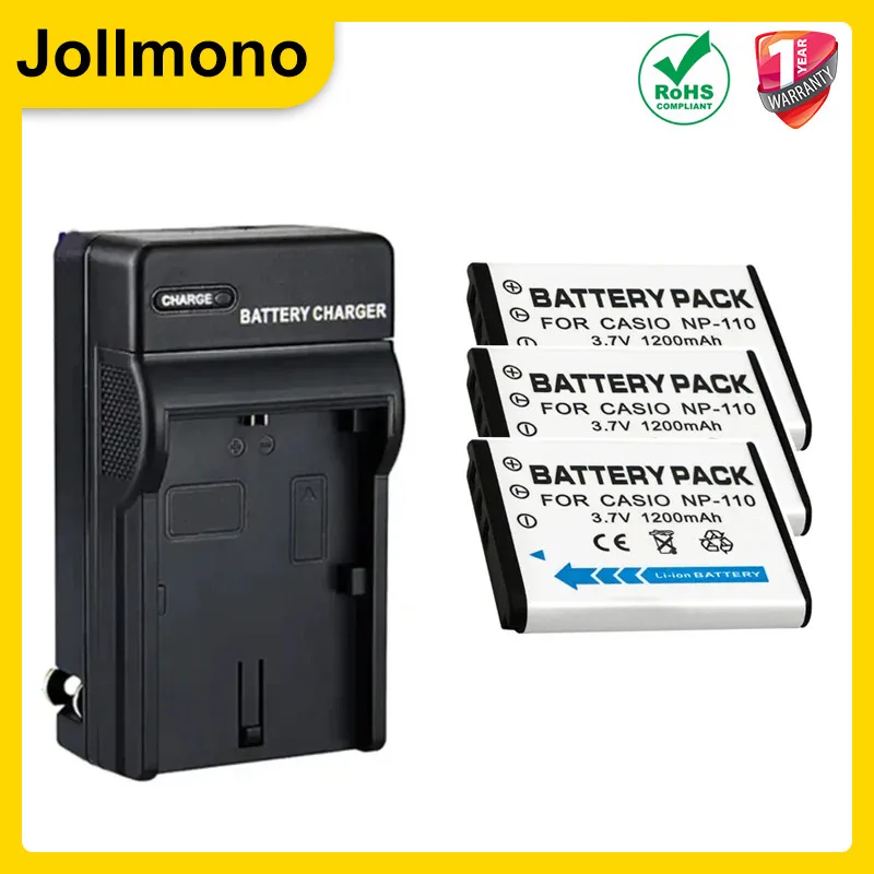 1200mAh NP-110  CNP-110 CNP110 Battery + Charger for CASIO EX-ZR10 ZR15 ZR20 ZR50 ZR55 ZR60 Z2000 Z2300 Z3000 fit NP-160