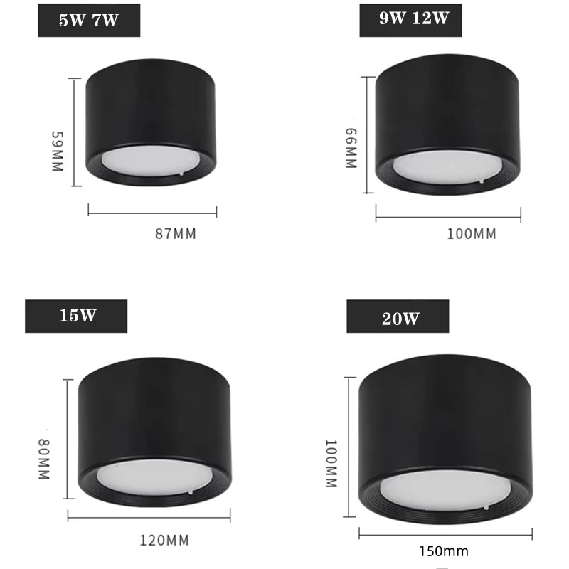 Plafonnier LED Rond à Intensité Réglable, Montage en Surface, Petit Éclairage d'Nik, Idéal pour un Couloir ou une Entrée