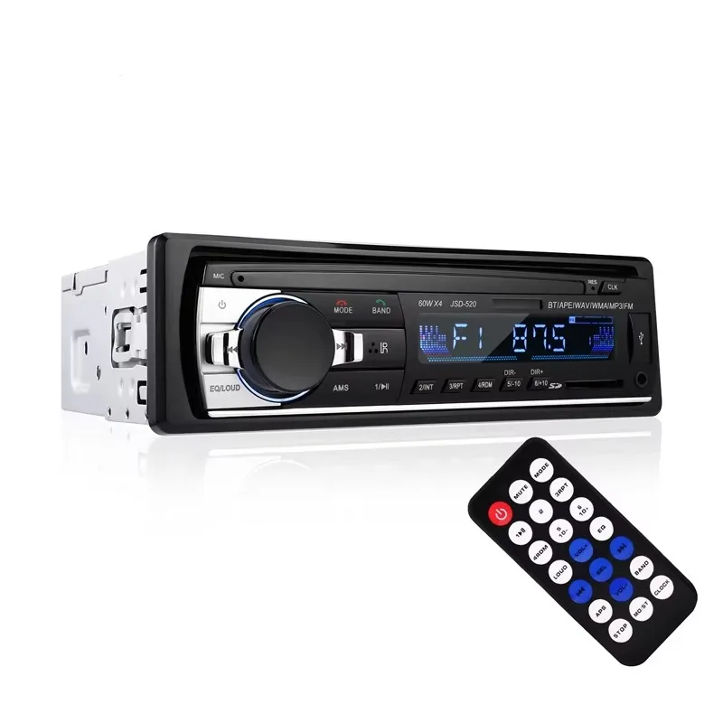 JSD-520 BT 12V en el tablero 1 Din FM Aux receptor SD USB MP3 MMC WMA coche MP3 estéreo reproductor de Radio automático