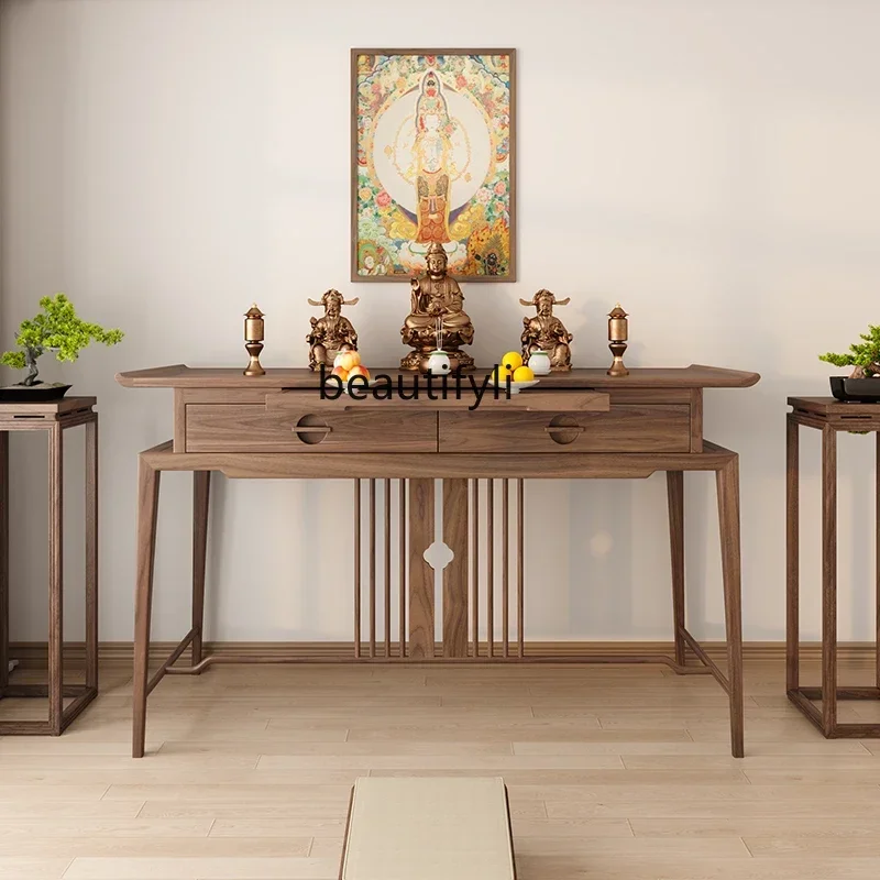 

53Solid wood table for household Buddhist hall New Chinese Buddhist table Simple table Modern Buddhist niche