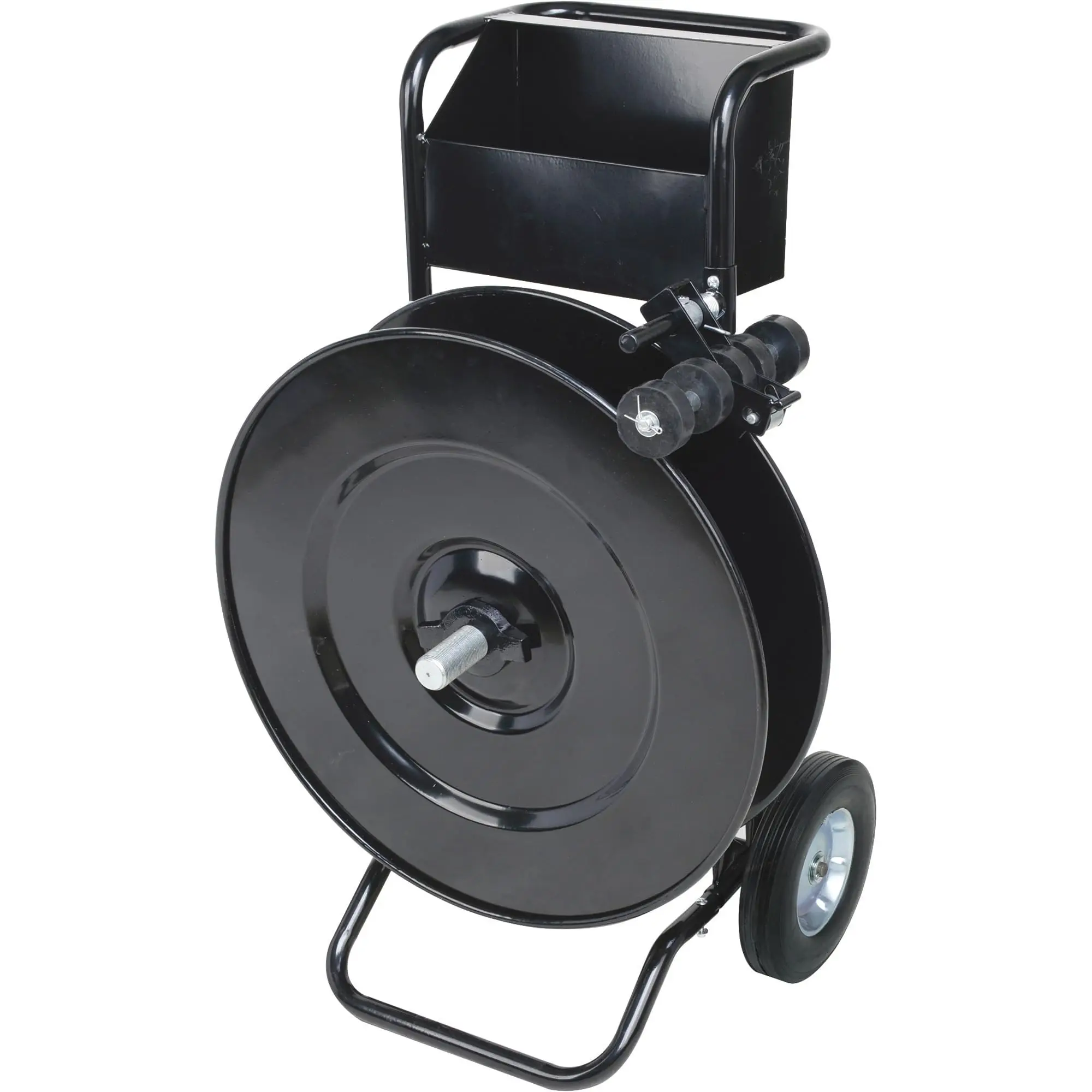 Poly/Steel Strapping Cart, 8in./16in. Capacity, 41in.H