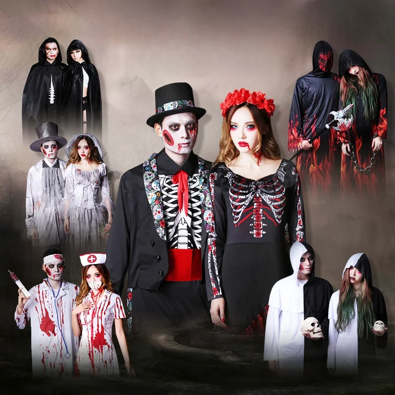 

Halloween Adult Cosplay Costume Doctor Nurse Ghost Bride Princess Skirt Black And White Unusual Wizard Robe Women's Tradition...