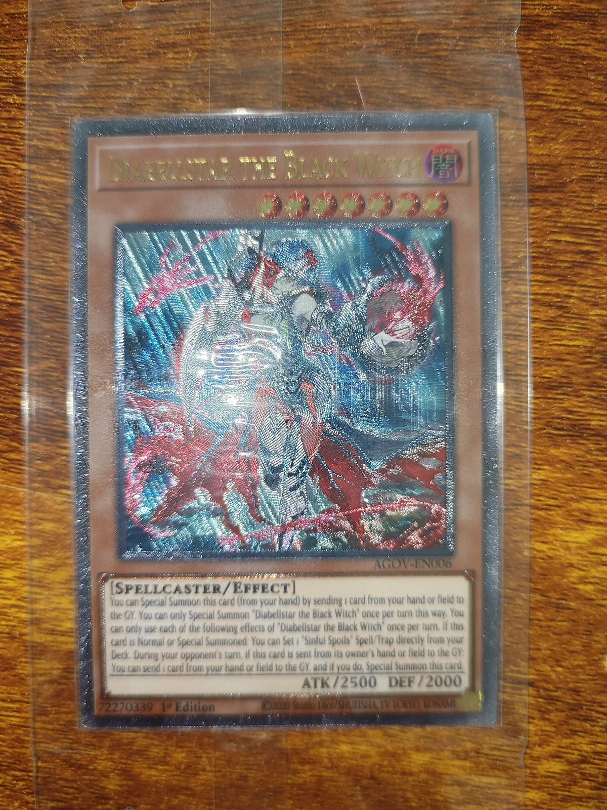 Yu-Gi-Oh TCG  Diabellstar the Black Witch UTR AGOV-EN006 Children's Hobby Toy Collectible Card（Not Original）