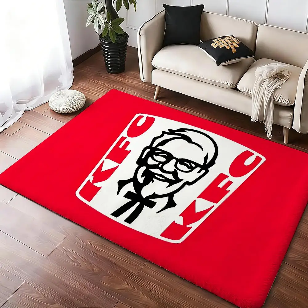 Fried chicken burger brand Floor Mat Soft Thickened Absorbent Non-Slip Bedroom Living Room Door Mat Home Decor Flannel Rugs