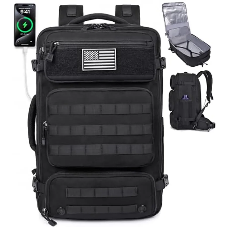 

Travel Backpack for Men 40L TSA Approved Carry On Backpack with USB Charging Port Durable Water-resistant Convertible Duffle Lu