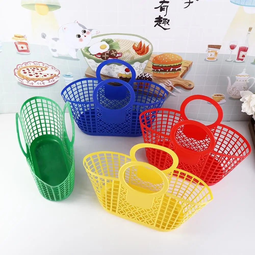 

1Pcs Portable Hollow Hanging Hand-Held Storage Basket Kitchen Bathroom Accessories Toy Organizer Basket