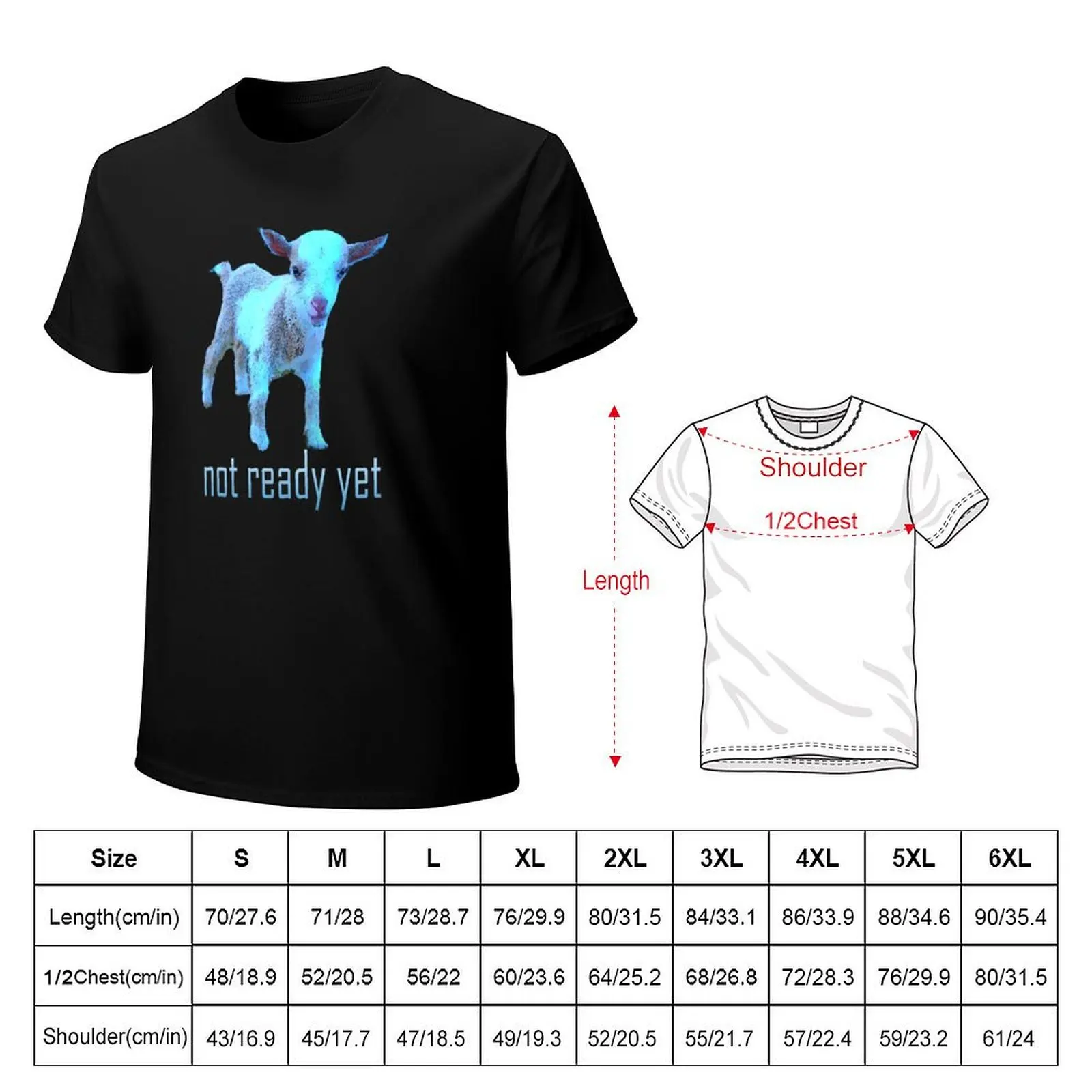 Severance Goat Not Ready Yet in Blue Font 2 T-Shirt Work Wear Lightweight Tee