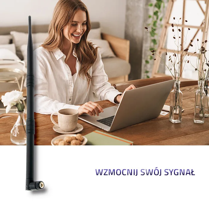 Qoltec Wi-Fi-antenne, 2,4 GHz, omnidirectioneel. | 9Dbi