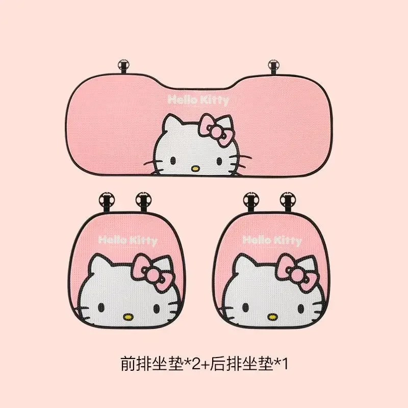 Sanrio Kawaii Hello Kitty Car Seat Cushion Anime Cartoon Lovely Fashion Exquisite Skin Friendly Universal Seasons Car Seat Cover