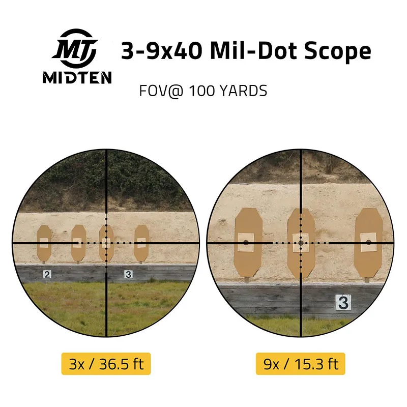 Imagem -05 - Riflescope r4 Mil-dot Scope com Montagens Livres Pano de Lente Tampas do Pára-sol Reflex Optics Pcs 20 mm 3-9x40 s 2pcs