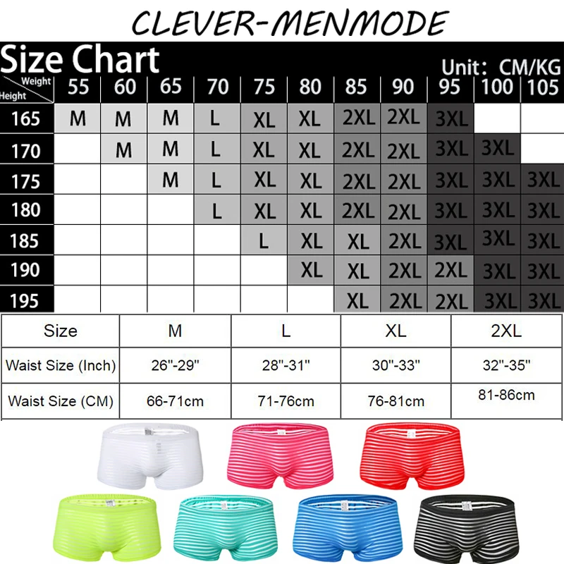 Men's Sexy Striped See-Through Transparent Boxer Shorts Comfortable Breathable Bare Body Underwear Traceless Mini Micro Panties