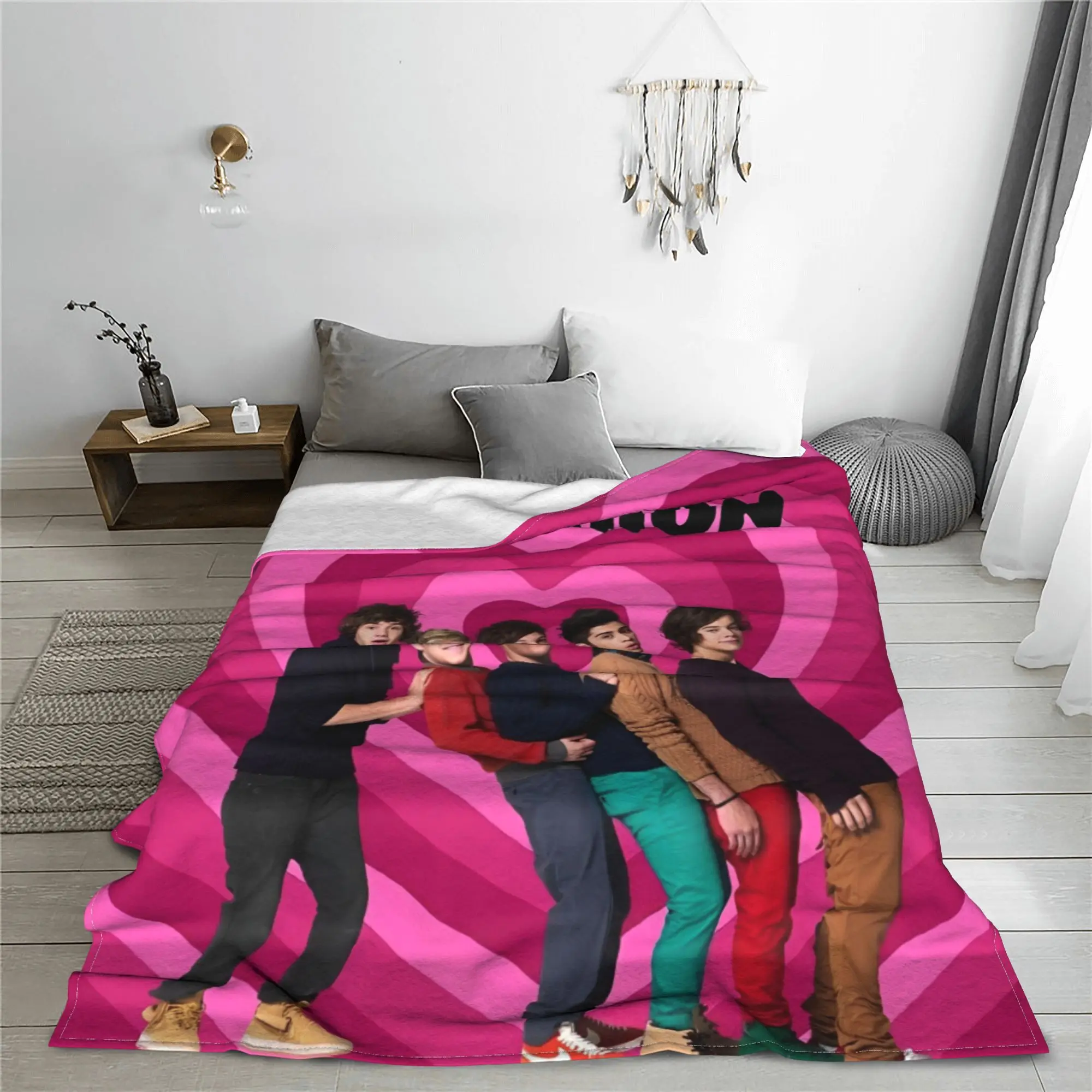 1D Rock One Directions Blanket Fleece Summer   Multifunction Super Soft Throw Blankets for Bedding Travel Bedspread