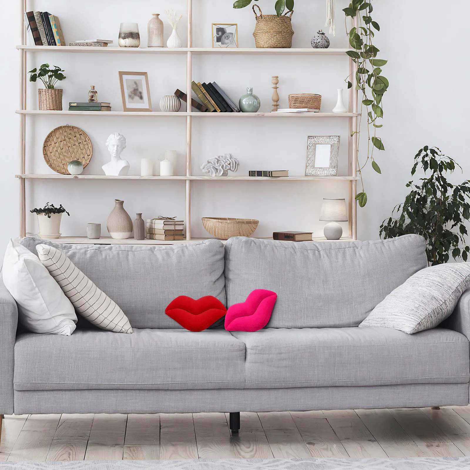 

Набор из 2 декоративных подушек в форме губ для дивана и кровати, мягкие и удобные, для гостиной, спальни, домашнего декора, идея для подарка