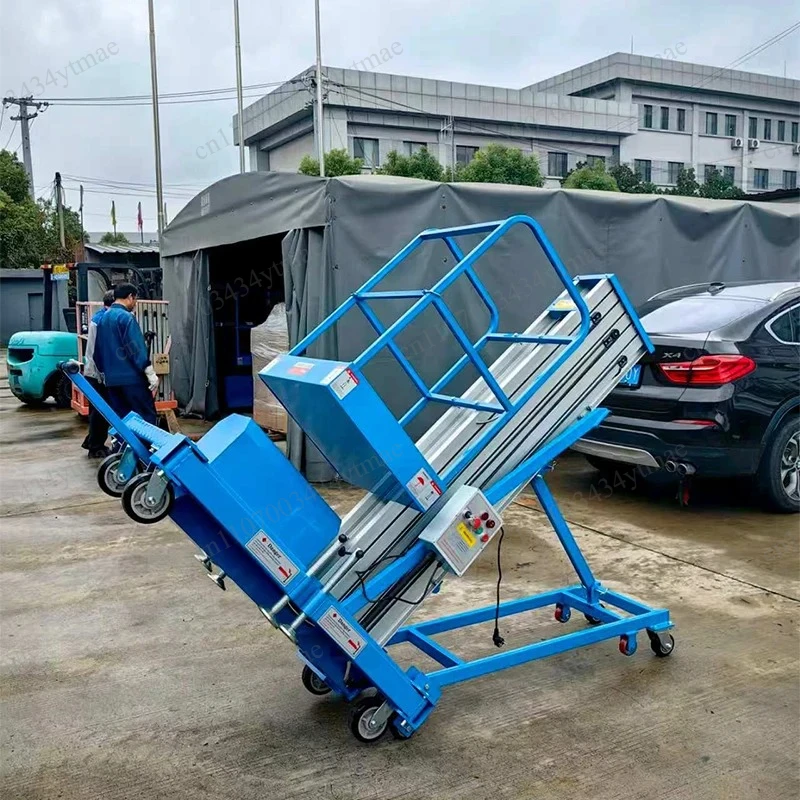 Electric Hydraulic Single Mast Man Lift Aluminum Alloy Vertical Hand Push Aerial Work Platform
