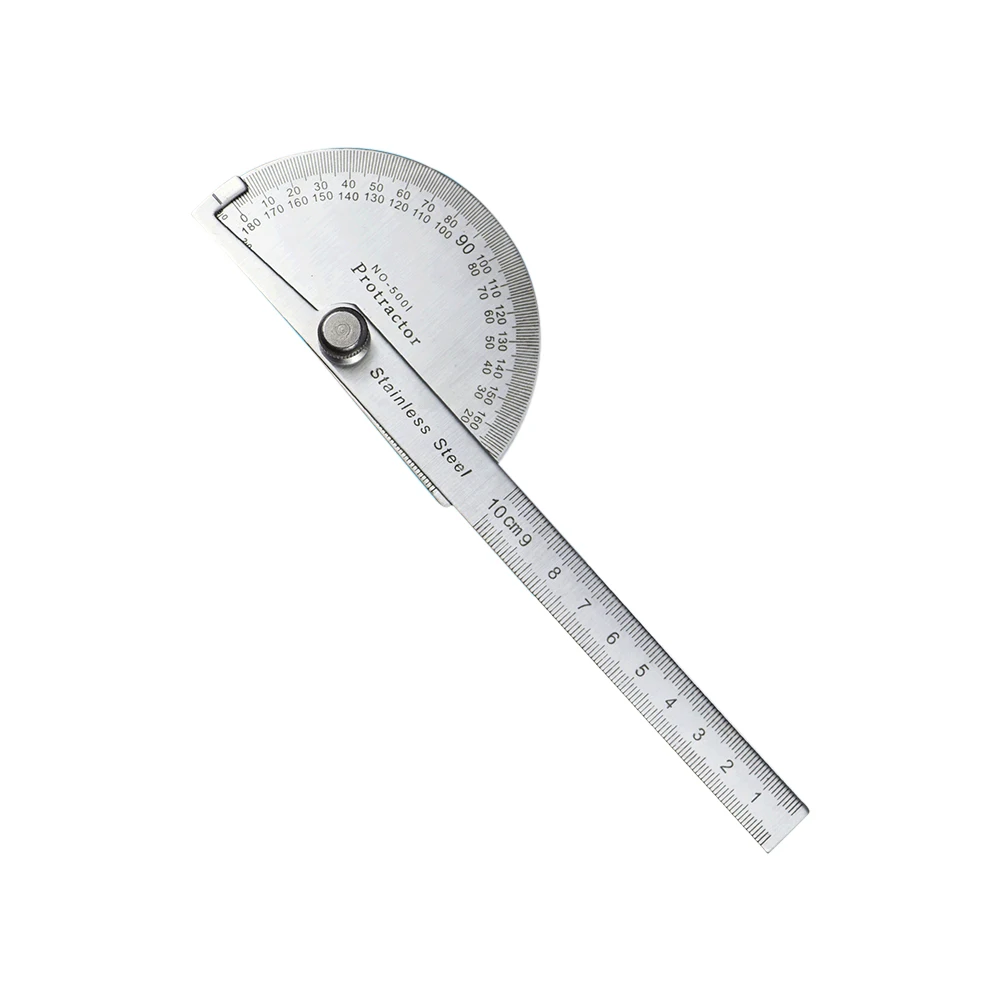 1PC Protractor Angle Ruler 180 Degree Half Circle Protractor 100mm Stainless Steel Angle Ruler