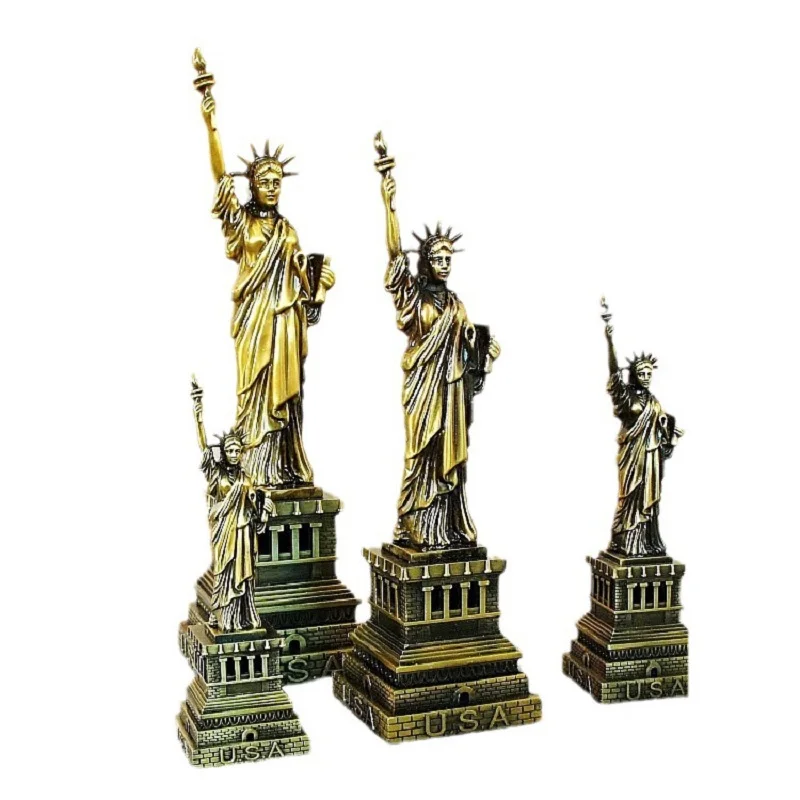 15-30cm Metal Statue of Liberty New York USA Landmark Building Tourist Souvenir Home Room Decor Furnishing Articles Xmas Gifts