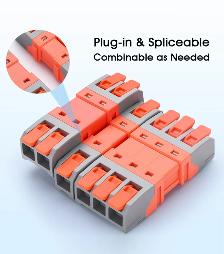 DF-511 1 Eingang 2 Ausgänge 1 Eingang 3 Ausgänge Lötfreie Schnellverbindungsklemmen Push-In Stecker-Buchse Luftanschluss Verbinder – Detail 3