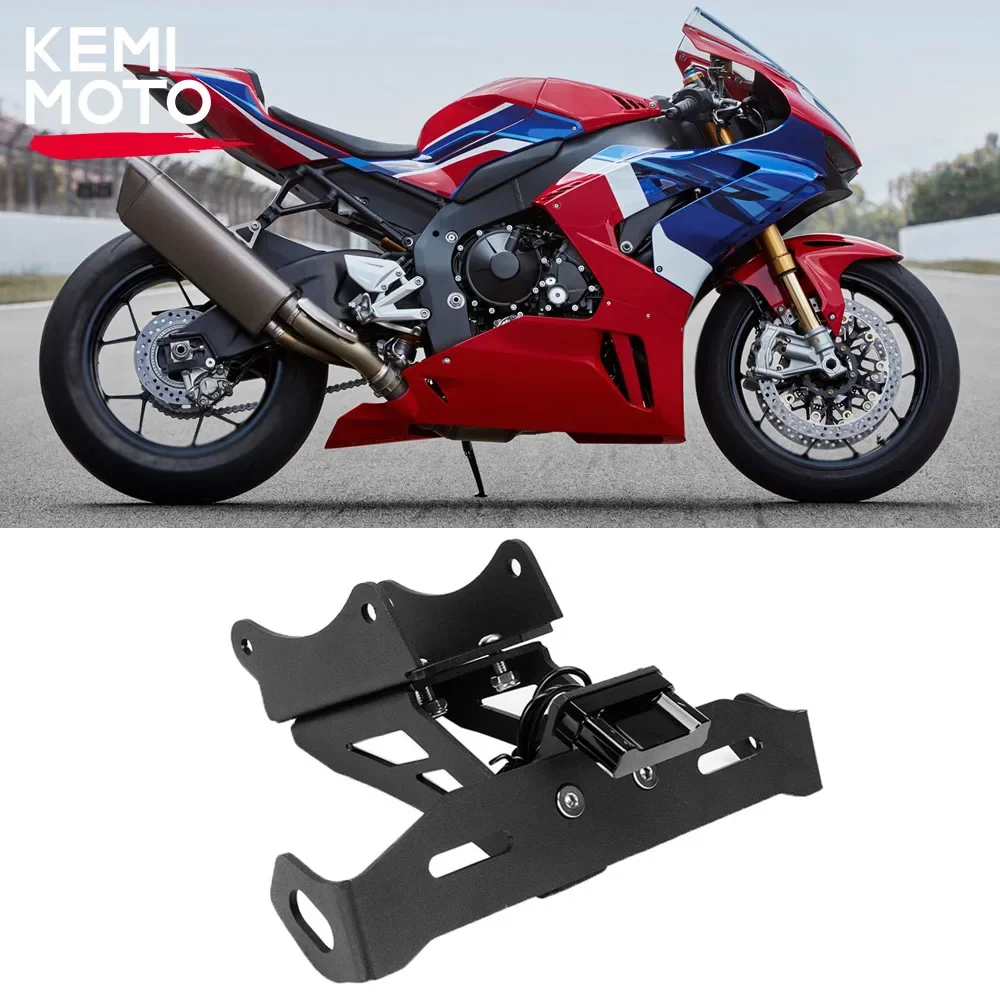 

For HONDA CBR1000RR-R SP 2020 2021 2022 Rear License Plate Holder Frame Bracket LED Tidy Tail Light Black Motorcycle Accessories