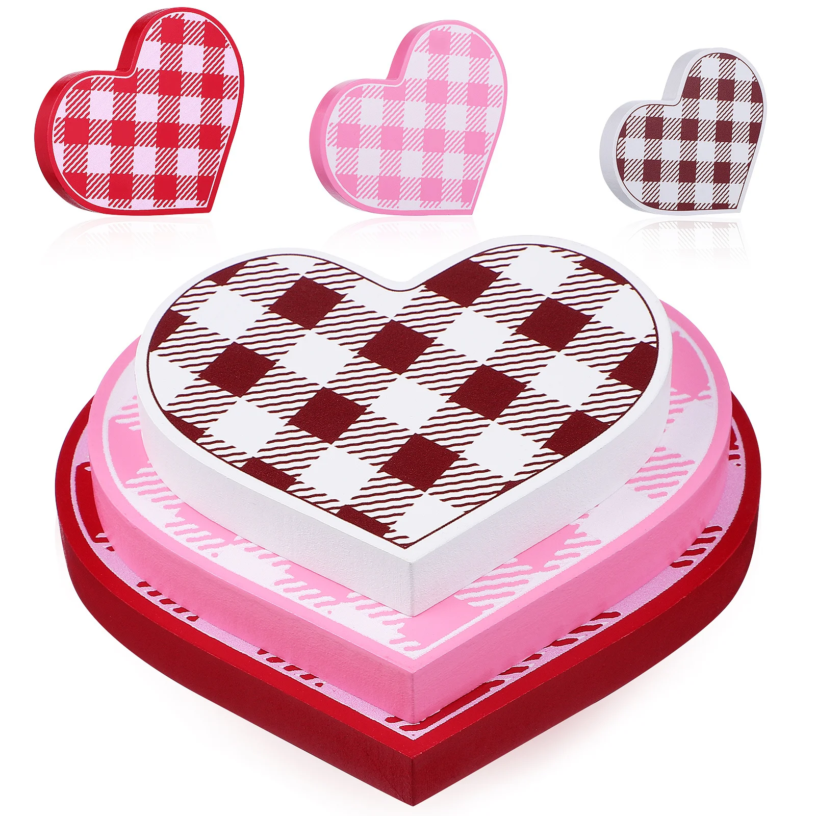 

6Pcs Valentines Heart Table Decor Wooden Signs Rustic Love Centerpiece Valentines Day Table Decoration Valentine Wooden Sign