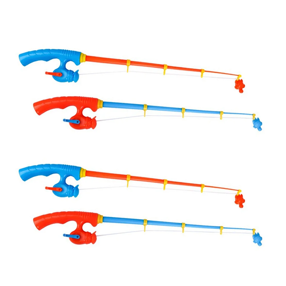 

4 Pcs Magnetic Fishing Pole Children's Rod Kids Toy Small Plaything Automatic Kindergarten Toys