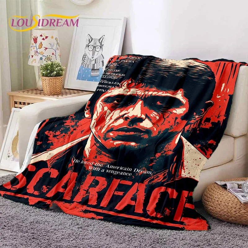 Scarface Tony druk 3D film miękkie koce, ciepły koc wygodny koc na łóżka piknikowe Sofa dom sypialnia prezent