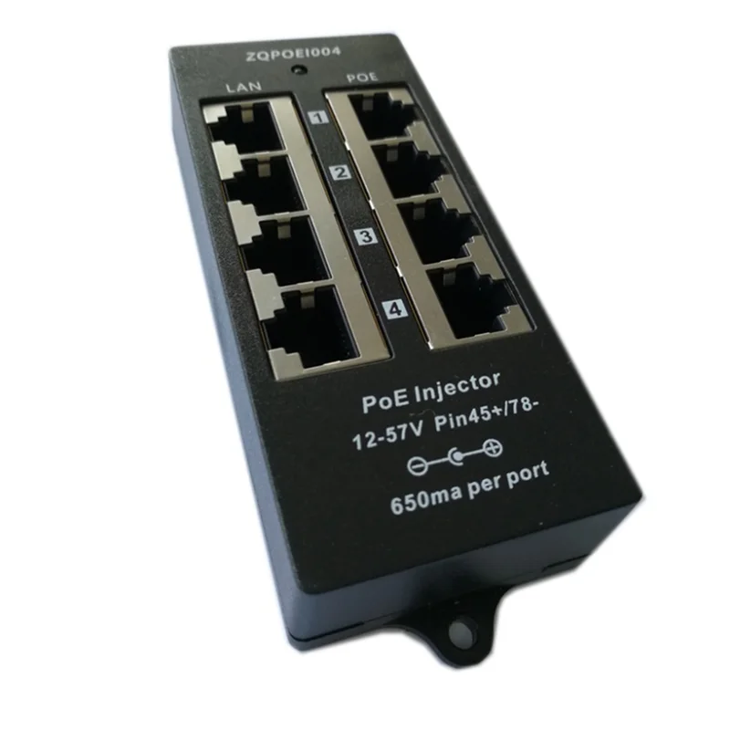 Gigabit POE แหล่งจ่ายไฟ Power Injector สําหรับกล้อง Poe 48V, อุปกรณ์เครือข่ายทํางานติดผนัง-AU47