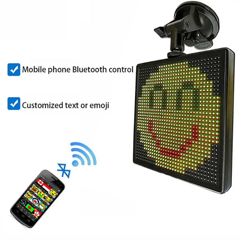 Car Screen LED Expression Display Rear Window Mobile Phone APP Control Car DIY Interactive Screen Advertising Display