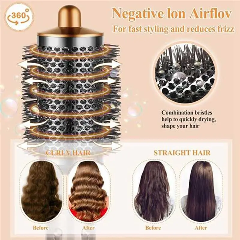 N85R-Airflow Attachment Round Volumizing Brush For Dyson Airwrap Styler HS01 HS05 HS08 Hair Dryer Diffuser Nozzle A