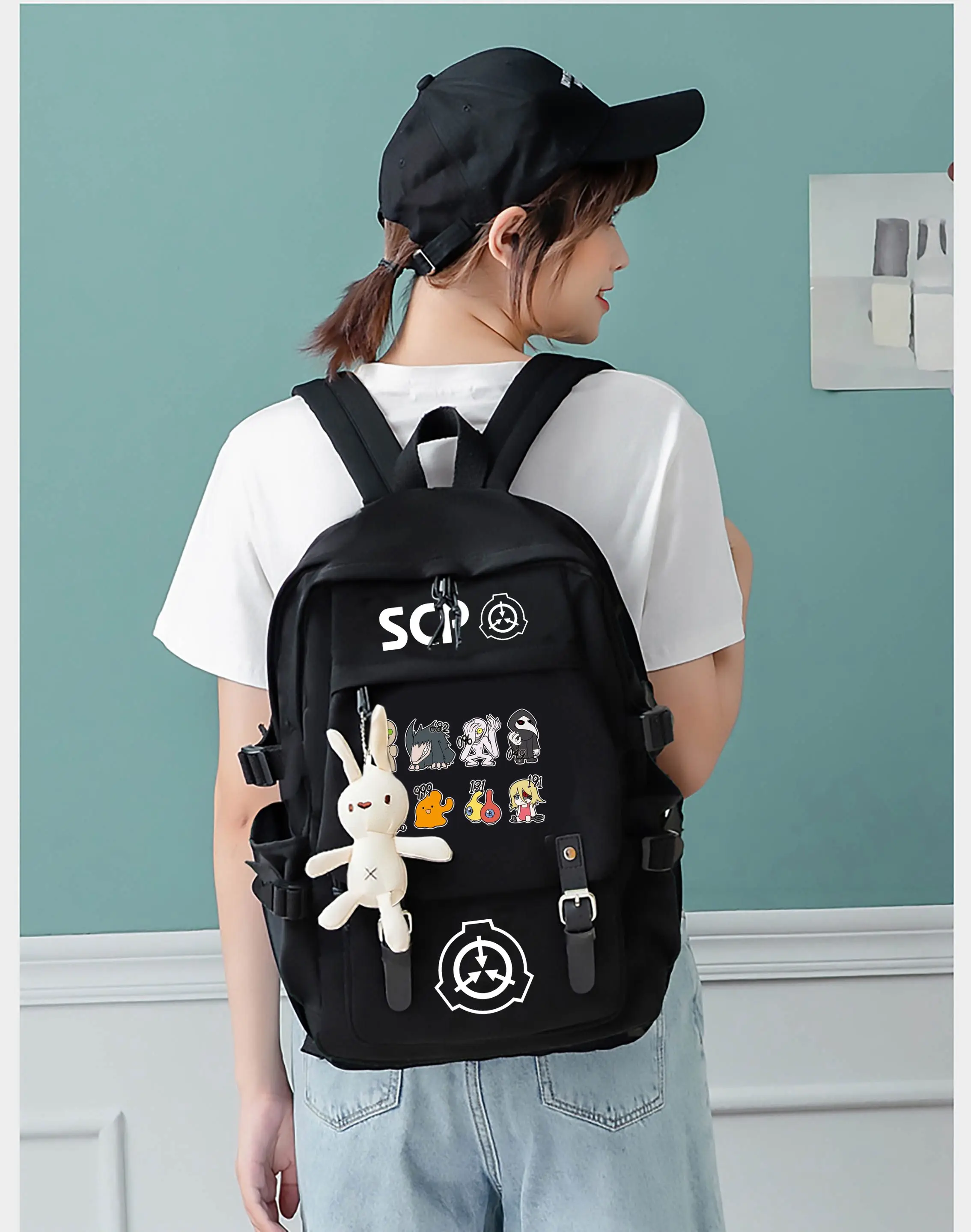 Game SCP Foundation Backpack Black Student School Book Bags for Teenage Boys Girls Travel Bagpack Shoulder Bags