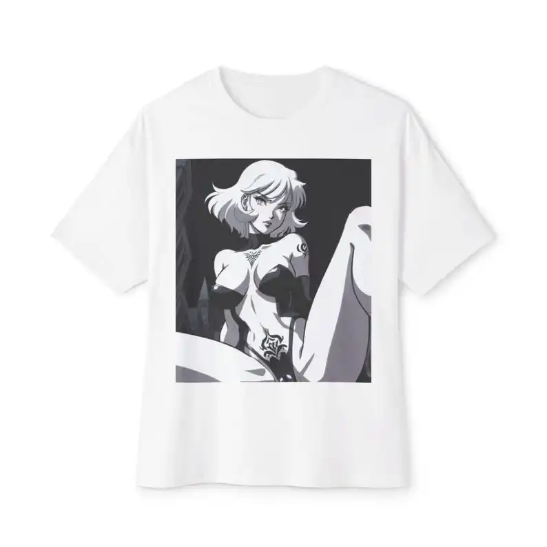 Anime Gothic Y2K Unisex Tee, Oversized Boxy Tshirt, Alternative Fashion Tee, Edgy Oversized Shirt, Dark Anime Top