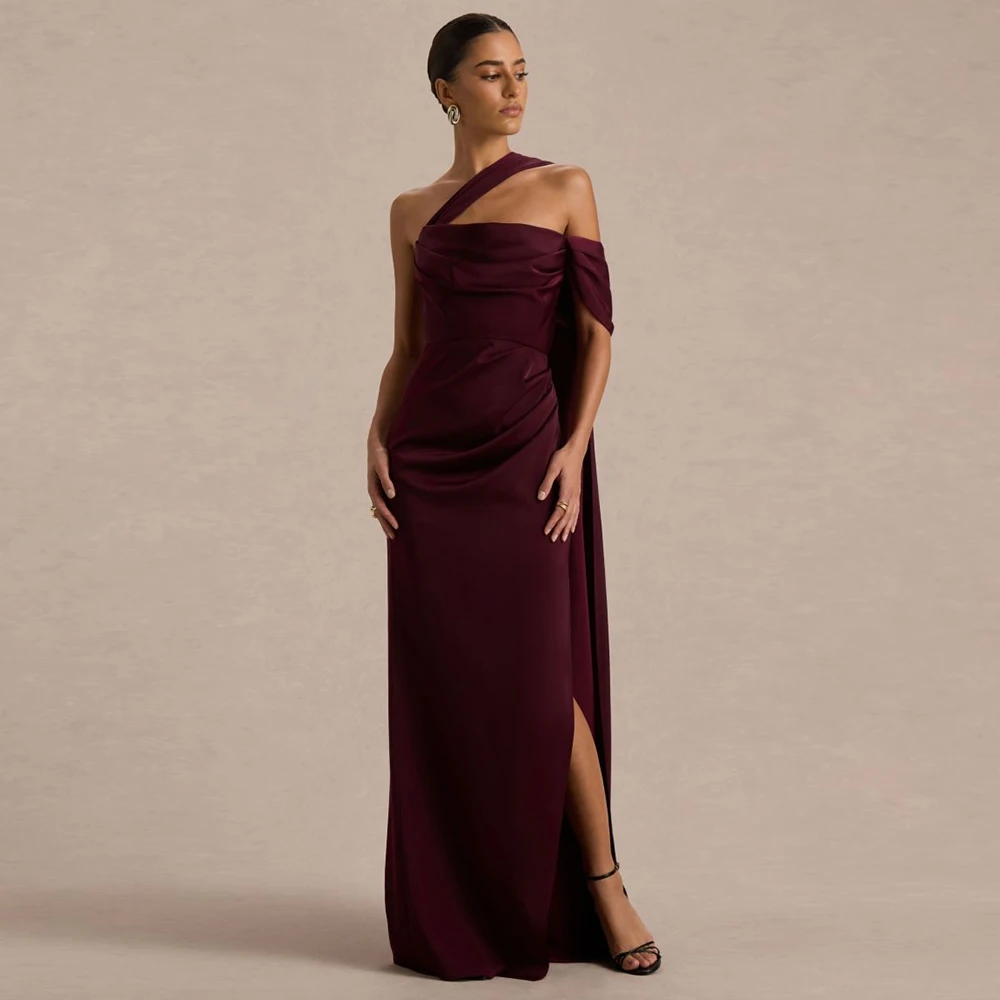 

Burgundy Evening Dresses with Halter Scarf Elegant Strapless Long Party Dress for Women Floor Length Formal Night Gowns