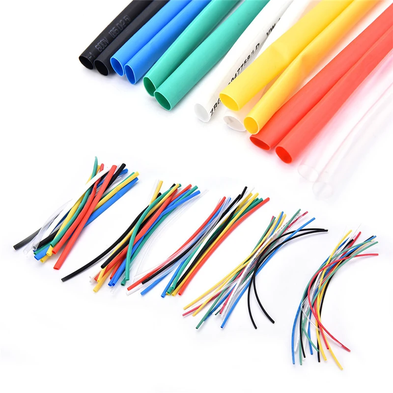 70pcs Flame Retardant Durable 7 Color Assorted Colors Ratio 2:1 Polyolefin Heat Shrink Tubing Tube Kits