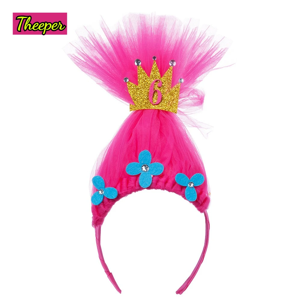 Theeper Pink Princess Tulle Wig Headband New Festival Style Trendy Hot Party Dress Up Photo Decor Elegant Fashion Hair Accessory - view 6