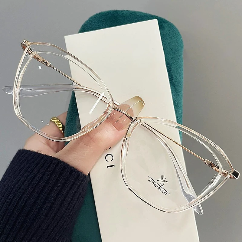 الرجعية القط العين نظارات للنساء المهنية مرآة ضوء مسطح عالية الجودة المضادة للضوء الأزرق نظارات القراءة الموضة 9206 #3